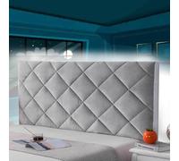 AuMarndi Copertura per Testiera per Letto Elastica Copritestata Letto Antipolvere Cuscini Per Testiera Letto Grandi Velluto Velluto Elasticizzato Tessuto Universale,argento-180cm