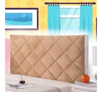 AuMarndi Copertura per Testiera per Letto Elastica Copritestata Letto Antipolvere Cuscini Per Testiera Letto Grandi Velluto Velluto Elasticizzato Tessuto Universale,champagne-100cm