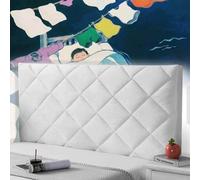 AuMarndi Copertura per Testiera per Letto Elastica Copritestata Letto Antipolvere Cuscini Per Testiera Letto Grandi Velluto Velluto Elasticizzato Tessuto Universale,bianco-100cm