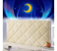 AuMarndi Copri Testata Copri Testiera Imbottita Letto Singolo 90 Cm Copertura per Testiera Protezione Testata Cover Cuscino Antipolvere Velluto Fodera Protezione Anti-collisione,giallo-100cm