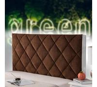 AuMarndi Copri Testata del Letto Matrimoniale Copri Testiera del Letto Copritestata Imbottita Copritestiera Letto Matrimoniale Copertura Fodera Antipolvere Decorazione Camera Letto,marrone-220cm