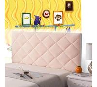 AuMarndi Copri Testata del Letto Matrimoniale Imbottito Fodera per Testiera Letto Cuscini Da Lettura Copri Testata Letto Singolo Velluto Elasticizzato Tessuto Universale,rosa-150cm