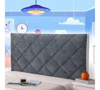 AuMarndi Copri Testata Letto Universale, Copertura Testiera Letto Matrimoniale Fodera Cuscini Testata Letto Una Piazza E Mezza Velluto Elasticizzato Tessuto Universale,grigio-100cm