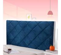 AuMarndi Copri Testiera del Letto Imbottito Copritestata Elasticizzata per Letto Protezione Mobili Fodera Copertura Antipolvere Velluto Fodera Protezione Anti-collisione,blu-120cm