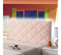 AuMarndi Copri Testiera del Letto Imbottito Copritestata Elasticizzata per Letto Protezione Mobili Fodera Copertura Antipolvere Velluto Fodera Protezione Anti-collisione,rosa-160cm