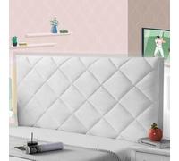 AuMarndi Copri Testiera del Letto Singolo Rivestimento Testiera Copertura per Testiera Copri Testata Letto -1.5m Cuscini Da Lettura Antipolvere Decorazione Camera Letto,bianco-100cm