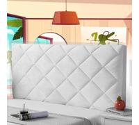 AuMarndi Copri Testiera del Letto Singolo Rivestimento Testiera Copertura per Testiera Copri Testata Letto -1.5m Cuscini Da Lettura Antipolvere Decorazione Camera Letto,bianco-190cm