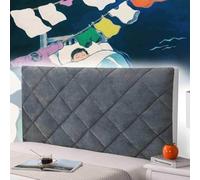 AuMarndi Copri Testiera Letto Matrimoniale Trapuntato Bianco Copri Testata Letto Cuscini Lettura Copri Testata Letto Matrimoniale Protezione Elastica a Tinta Unita, Imbottito,grigio-200cm