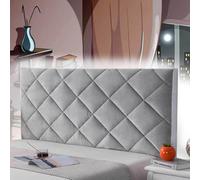 AuMarndi Copri Testiera per letto matrimoniale fodera elastica, Testata Matrimoniale Cover Copri Testata Letto -1.5m Cuscini Da Lettura per Testiera Imbottita per Camera da Letto,argento-180cm
