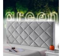 AuMarndi Copri Testiera per Letto Matrimoniale Universale Elasticizzata Copritestata Imbottita Cuscini Testata Letto Una Piazza E Mezza Fodera in Tessuto, Protettiva, Imbottito,argento-150cm