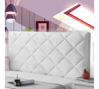 AuMarndi Copritesta Letto Matrimoniale Bianco Copri Testiera Letto Una Piazza E Mezza 140 Cuscini Testata Letto Una Piazza E Mezza Copritestata Protettiva per Decorazione del Letto,bianco-190cm