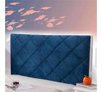 AuMarndi Copritesta Letto Matrimoniale Imbottito Copri Testiera Letto Singolo Schienale Cuscino Spalliera Per Letto Divano Velluto Imbottito Anticollisione Protezione Fodera,blu-160cm