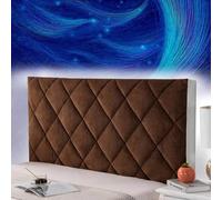 AuMarndi Copritesta Letto Matrimoniale Imbottito Copri Testiera Letto Singolo Schienale Cuscino Spalliera Per Letto Divano Protezione Addensare Elastico all-Inclusive Cover,marrone-200cm