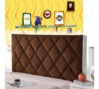 AuMarndi Copritesta Letto Matrimoniale Imbottito Copri Testiera Letto Singolo Schienale Cuscino Spalliera Per Letto Divano Velluto Imbottito Anticollisione Protezione Fodera,marrone-200cm