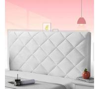 AuMarndi Copritestata Elasticizzata Imbottito Rivestimento per Testiera Letto Matrimoniale Estensibile Cuscini Testata Letto Matrimoniale per Testiera Imbottita per Camera da Letto,bianco-190cm