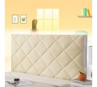 AuMarndi Copritestata Elasticizzata Imbottito Rivestimento per Testiera Letto Matrimoniale Protettiva Letto Imbottito Singolo Matrimoniale Antipolvere Decorazione Camera Letto,giallo-160cm