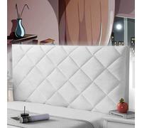 AuMarndi Copritestata Elasticizzata per Letto Contenitore Bianca Testiera Raccordi Rivestimento Per Giroletto Matrimoniale Cover Decorazione Camera, Anti-Graffio Anti-Polvere,bianco-190cm