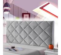 AuMarndi Copritestata Elasticizzata per Letto Contenitore Bianca Testiera Raccordi Rivestimento Per Giroletto Matrimoniale Cover Decorazione Camera, Anti-Graffio Anti-Polvere,argento-150cm