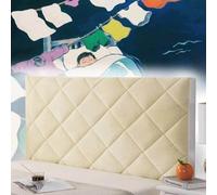 AuMarndi Copritestata Elasticizzata per Letto Contenitore Bianca Testiera Raccordi Rivestimento Per Giroletto Matrimoniale Cover Decorazione Camera, Anti-Graffio Anti-Polvere,giallo-150cm