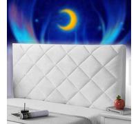 AuMarndi Copritestata Elasticizzata per Letto Contenitore Bianca Testiera Raccordi Rivestimento Per Giroletto Matrimoniale Cover Decorazione Camera, Anti-Graffio Anti-Polvere,bianco-220cm