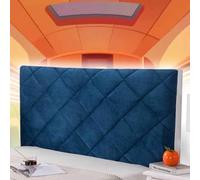 AuMarndi Copritestata Elasticizzata per Letto Contenitore Bianca Testiera Raccordi Rivestimento Per Giroletto Matrimoniale Cover Decorazione Camera, Anti-Graffio Anti-Polvere,blu-190cm