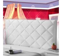AuMarndi Copritestata Elasticizzata per Letto Singolo Fodera Imbottita per Testiera Cuscini Per Testiera Letto Grandi Velluto Velluto Elasticizzato Tessuto Universale,bianco-120cm
