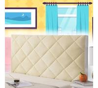 AuMarndi Copritestata Elasticizzata per Letto Singolo Fodera Imbottita per Testiera Cuscini Per Testiera Letto Grandi Velluto Velluto Elasticizzato Tessuto Universale,giallo-150cm