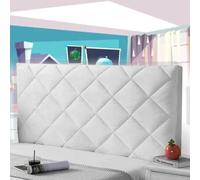 AuMarndi Copritestiera Letto Copertura/Copri Testata Letto Matrimoniale/Singolo Foder Cuscini Testata Letto Una Piazza E Mezza della Testiera Copri Testiera Letto Matrimoniale,bianco-150cm