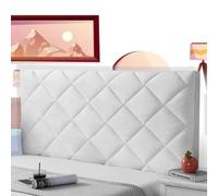 AuMarndi Copritestiera Letto Copertura/Copri Testata Letto Matrimoniale Singolo Imbottito Fodera Elastica Protezione, Coprire Antipolvere per Legno/Ferro/Pelle Copertura Testiera Letto,bianco-220cm