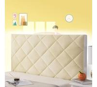 AuMarndi Fodera Copri Testata Letto Copertura Testiera Letto Matrimoniale Singolo Elastica Protezione Testata Cover Cuscino Antipolvere per Testiera Imbottita per Camera da Letto,giallo-180cm
