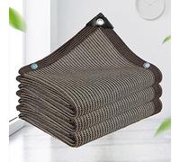AuMarndi Ombra per giardino, 4 m x 4 m, copertura parasole per esterni, distanza foro 1 m, con occhielli, rete termoisolante per piante, serre, terrazzi, marrone, 5 x 8 m