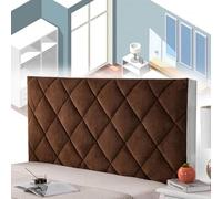 AuMarndi Rivestimento Testiera Letto Imbottito Copertura/Copri Testiera Letto Matrimoniale Cuscini per Testiera Letto Grandi Velluto Velluto Elasticizzato Tessuto Universale,marrone-180cm