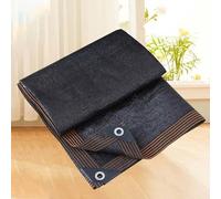 AuMarndi Telo ombreggiante in tessuto parasole, tenda parasole, distanza tra i fori 1 m, con occhielli, telone a rete termoisolante per giardino, serra, patio, rete per la privacy, colore nero, 4 x 6