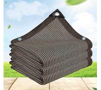 AuMarndi Telo parasole per esterni, resistente ai raggi UV, rete traspirante, protezione solare, isolamento termico, per giardino, serra, patio, rete per la privacy, marrone, 4 x 8 m