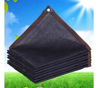 AuMarndi Tenda parasole a vela per esterni, per patio, distanza tra i fori 1 m, con occhielli, telone a rete termoisolante per ombreggiatura, pergola, rete per la privacy, nero, 3 x 6 m
