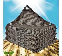 AuMarndi Tenda parasole da giardino per pergola, copertura a rete, rete ombreggiante rinforzata, protezione solare per ombreggiatura, telone a rete, pergolato, rete per la privacy, marrone, 2 x 6 m