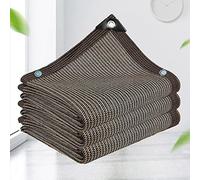 AuMarndi Tenda parasole da giardino per pergola, copertura ombreggiante a rete, rete ombreggiante rinforzata, per giardino, serra, patio, rete per la privacy, marrone, 5 x 6 m