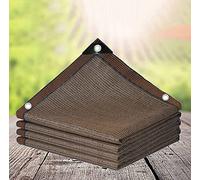 AuMarndi Tenda parasole per giardino, rete ombreggiante 90% tessuto parasole, rete ombreggiante per pergola, rete ombreggiante per piante, serre, patii, marrone, 6 x 6 m
