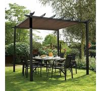 AuMarndi Tenda parasole per pergola, 3 x 4 m, 90% tessuto ombreggiante, rete ombreggiante per pergola, rete per la privacy per balconi/serre, dimensioni personalizzabili, marrone, 3 x 7 m