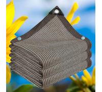 AuMarndi Vela parasole per esterni, vela ombreggiante per patio, rete traspirante, rete per la privacy, rete ombreggiante per esterni, per serre, pergolati, giardini, marrone, 2 x 6 m