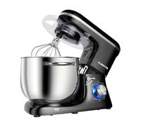 Aumate Impastatrice Planetaria, Impastatrice Professionale 8 Litri 1400W, Impastatrice Pizza con Uncino Impastatore, Mescolatore e Frusta Sbattitrice, 6 Velocità Food Mixer (Nero, 8 Litri)