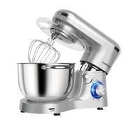 AUMATE Tilt-Head - Batidora de pie, mezclador de cocina, Impastatrice Professionale 6,2 Litri 1400W, Impastatrice Pizza con Uncino Impastatore (Argento, 6.2 L)