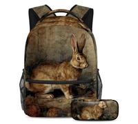 Aumenta la tua fiducia con lo zaino alla moda da 2 pezzi, motivo scoiattolo vintage, Multicolore#03, B：29.4x20x40cm P：19x7.5x3.8cm, Zaini Daypack