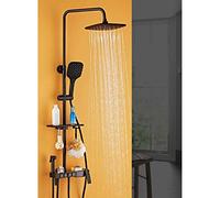 Aumenta Set Doccia Montato Parete Il Digitale Press per Bagno, Tutto ugello a Temperatura Non costante di Rame (Colore: Nero)