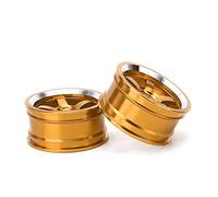 Aumotop Accessori per Mozzi Ruota in Lega di Alluminio di qualità da 4 Pezzi per Auto da Drifting Turismo 1/10 RC - Resistente e Leggero - Adatto HSP 94123 e Altro (Gialla)