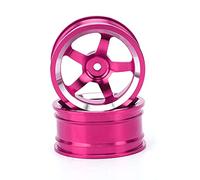 Aumotop Accessori per Mozzi Ruota in Lega di Alluminio di qualità da 4 Pezzi per Auto da Drifting Turismo 1/10 RC - Resistente e Leggero - Adatto HSP 94123 e Altro (Rosa)