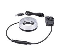 Aumotop Anello Luminoso a LED per Microscopio, 25 W, Resistente Alloggiamento in Metallo, Design Universale per Appassionati di Microscopi, Luce Bianca Standard Scopi Didattici (72 LED (ultra