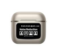 Aumotop Auricolari True Wireless Custodia di Ricarica Touchscreen LCD Cancellazione Intelligente del Rumore per Stile di Attivo Oro (Oro)