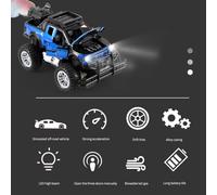 Aumotop Auto Telecomandata con Tiro con Bomba D'acqua, Fuoristrada Ricaricabile Fuoristrada per Giocattoli per Bambini, Fari a LED Avventure Notturne, Involucro in Lega, Colore Blu (Tipo 1)