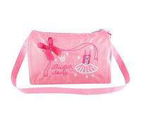 Aumotop Borsa Tote per Danza Classica per Bambini con Design Fiocco di Ricamato, Tessuto in Nylon Resistente, Tracolla Regolabile, Viola/rosa, Grande capacità Danza Classica/basket, Libro/telefono